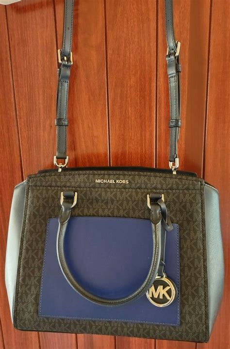 michael kors park large logo and leather satchel|Michael Kors handbags.